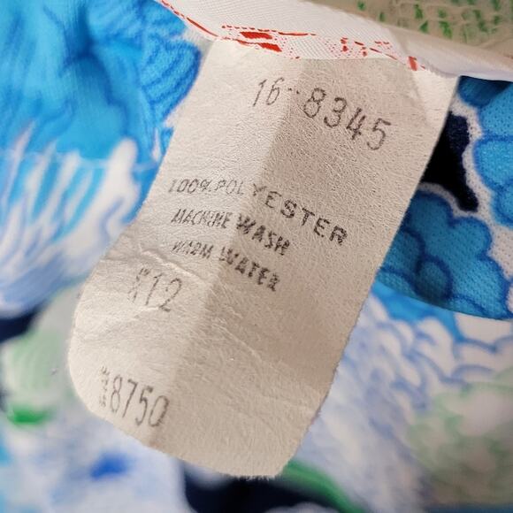 Vintage 70s Laura Mae Blue Floral Polyester Skirt Set, size 12 - Picture 9 of 9